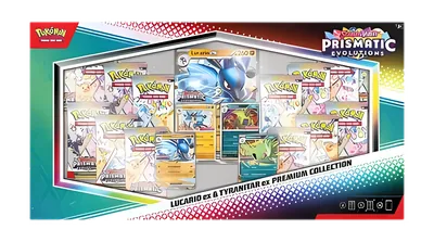 Prismatic Evolutions Lucario ex & Tyranitar ex Premium Collection Box